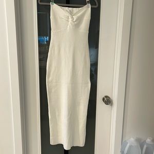 Sdencin women twist knot front ribbed bodycon bandeau tube dress